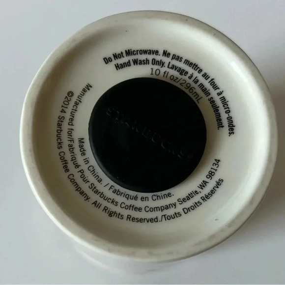Starbucks 2014 Ceramic Black & White Polka Dot 10oz Travel Tumbler - Picture 6 of 7